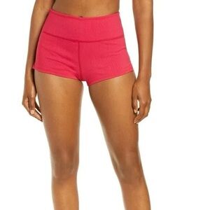 Women's Ribbed Pink Shorts